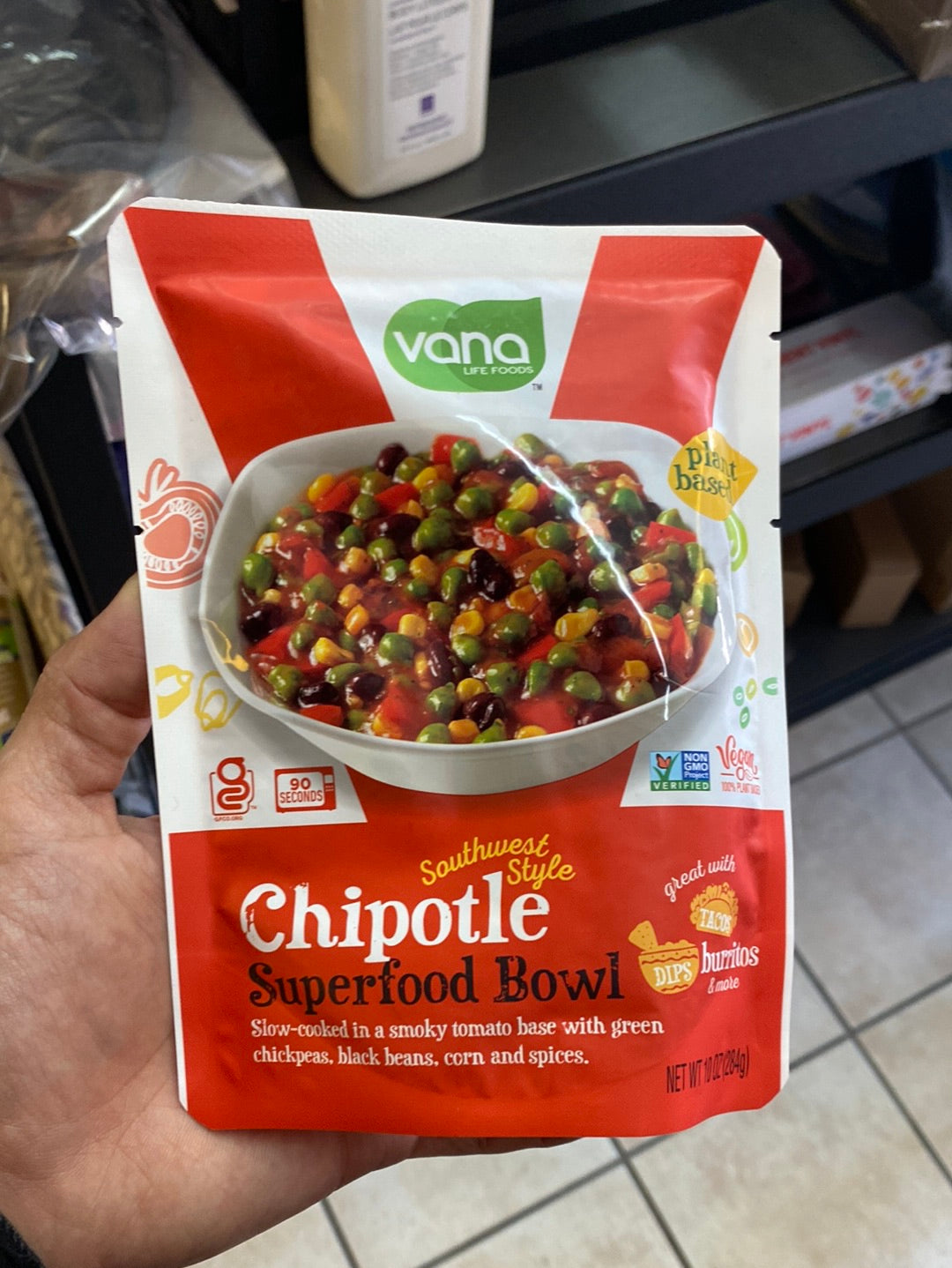 Chipotle sopa de chícharos y otros vegetales