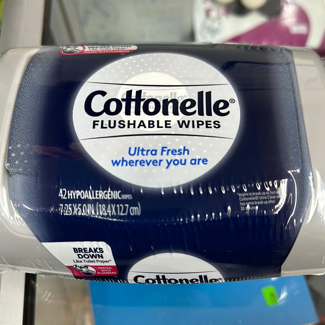 Cottonelle fushable wipes