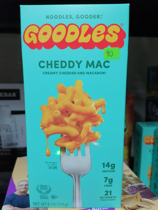 Goodles, cheddy Mac.