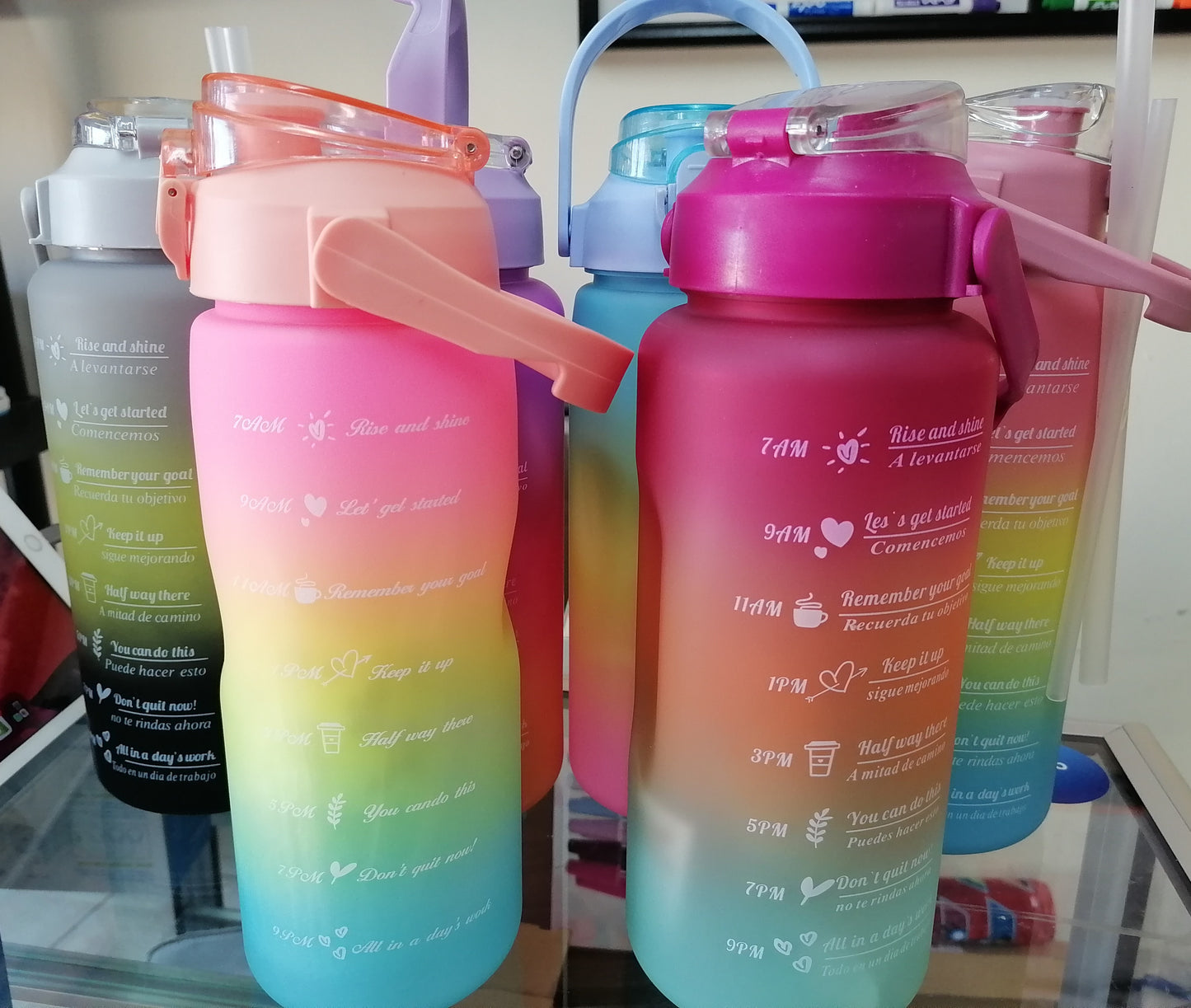 Botellas para agua motivacionales.