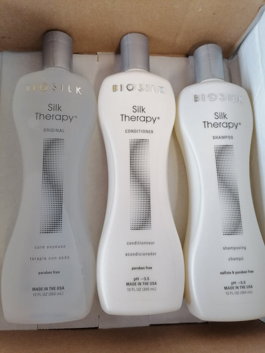 Set de shampoo, acondicionador y seda