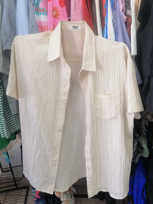 Camisa botones beige