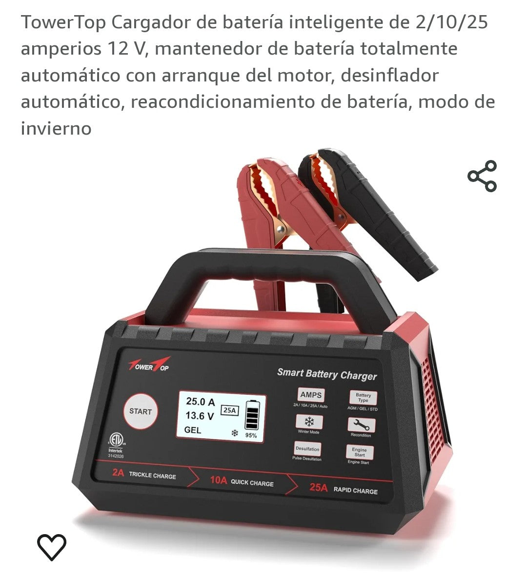 Cargador para batería inteligente